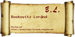 Boskovitz Loránd névjegykártya